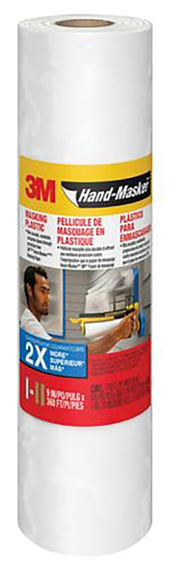 3M 3M Hand-Masker MPL12 Masking Tape, 120 yd L, 12 in W, Plastic Backing, Transparent
