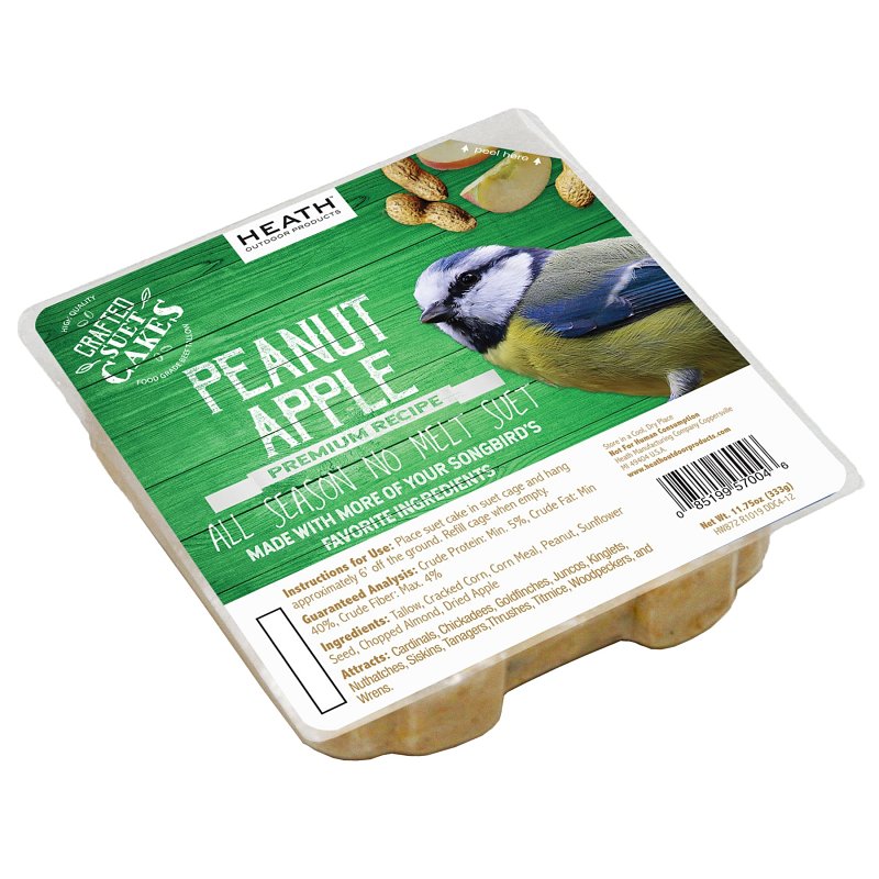 HEATH Heath DDC4-12 Cracked Corn Crafted Suet Cake, 11.75 oz, Peanut Apple HARDWARE & FARM SUPPLIES HEATH