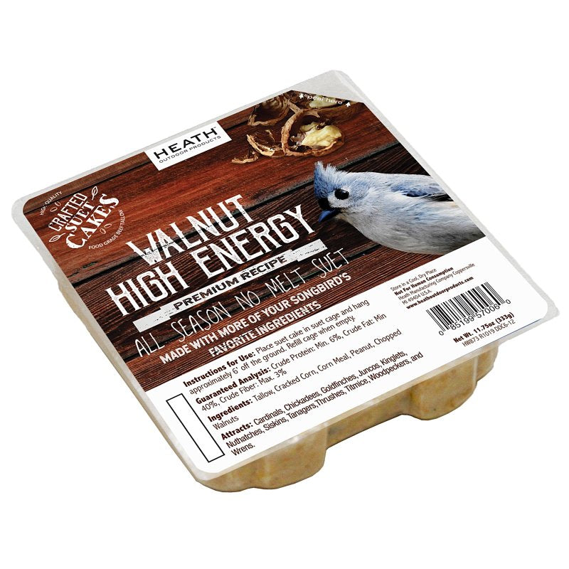 HEATH Heath DDC6-12 Corn Wild Bird Seed, 11.75 oz, Crafted Suet, Cake, Pack