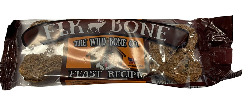 THE WILD BONE CO The Wild Bone Co 1822 Feast Dog Biscuit, Jerky, Elk, 1 oz