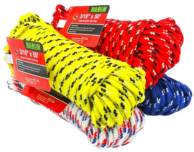 BARON Baron 52617 Rope, 1/2 in Dia, 100 ft L, Polypropylene