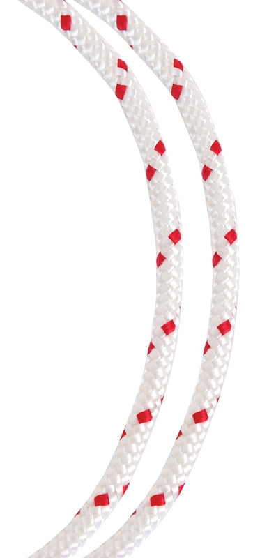 BARON Baron 52804 Rope, 1/4 in Dia, 50 ft L, #8, 120 lb Working Load, Polyester, Red/White