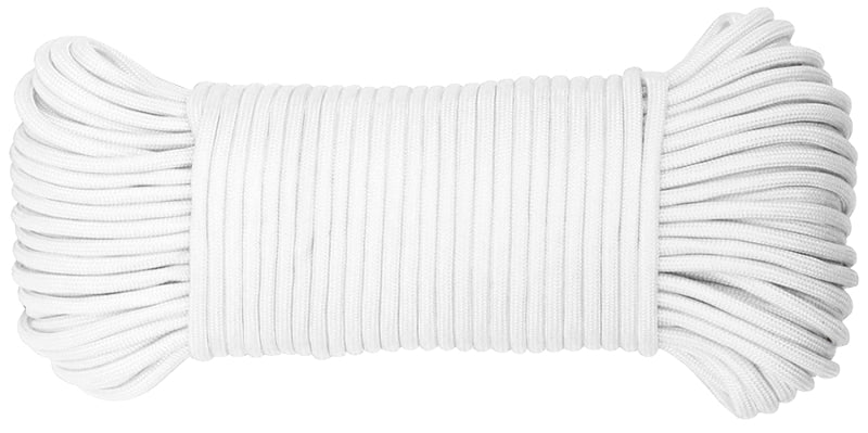 BARON Baron 63016 550 Paracord, 5/32 in Dia, 100 ft L, White