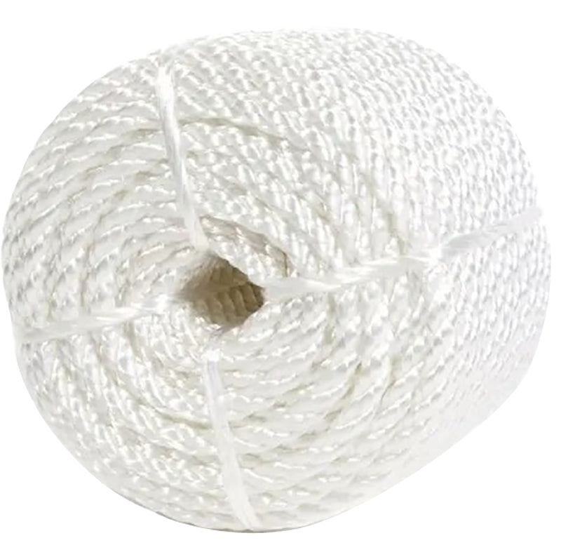 BARON Baron 63801 Rope, 1/4 in Dia, 100 ft L, 149 lb Working Load, Nylon, White