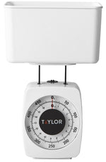 TAYLOR PRECISION PRODUCTS Taylor 37204014T Mechanical Food Scale, 1 lb Capacity, White, g, oz