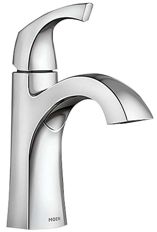 MOEN Moen Lindor Series 84505 Bathroom Faucet, 1.2 gpm, 1-Handle, Metal, Chrome Plated, Lever Handle, High Arc Spout