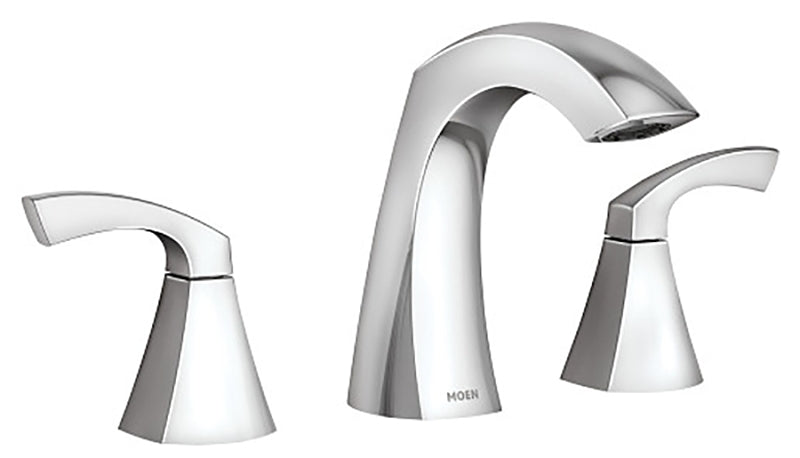 MOEN Moen Lindor 84504 Widespread Bathroom Faucet, 1.2 gpm, 2-Handle, 3-Faucet Hole, Metal, Chrome