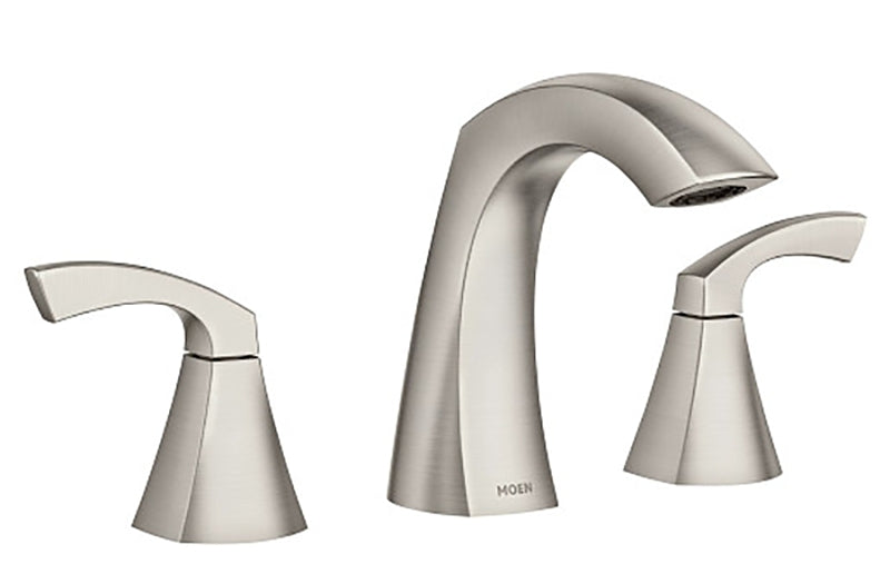 MOEN Moen 84504SRN Bathroom Faucet, 1.2 gpm, 2-Faucet Handle, 3-Faucet Hole, Spot Resistant Brushed Nickel, Lever Handle