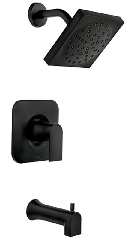 MOEN Moen 82760BL Tub/Shower, Rain Shower Showerhead, 1.75 gpm Showerhead, 1 Spray Settings, Diverter Tub Spout, Metal PLUMBING, HEATING & VENTILATION MOEN