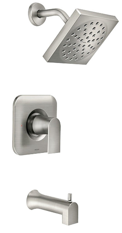 MOEN Moen 82760SRN Tub and Shower Faucet, 1.75 gpm Showerhead, Diverter Tub Spout, 1-Handle, Brushed Nickel PLUMBING, HEATING & VENTILATION MOEN