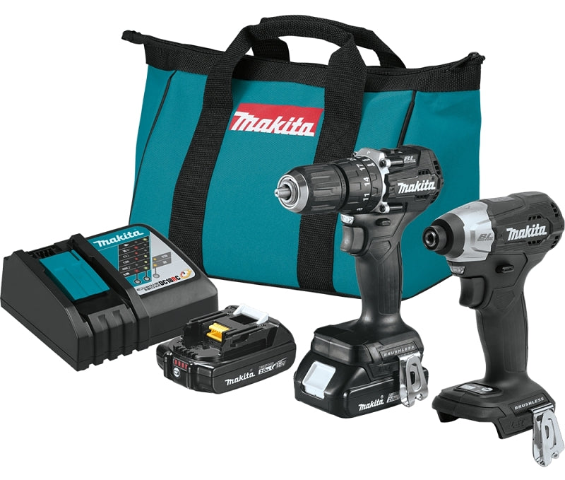 MAKITA Makita LXT CX205RB Sub-Compact Brushless Cordless Combo Kit, Battery Included, 2 Ah, 18 V, Lithium-Ion