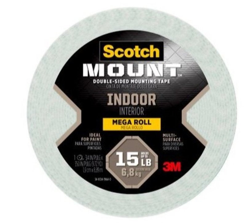 SCOTCH Scotch-Mount 110H-LONG-DC Mounting Tape, 350 in L, 3/4 in W, Foam Backing, White