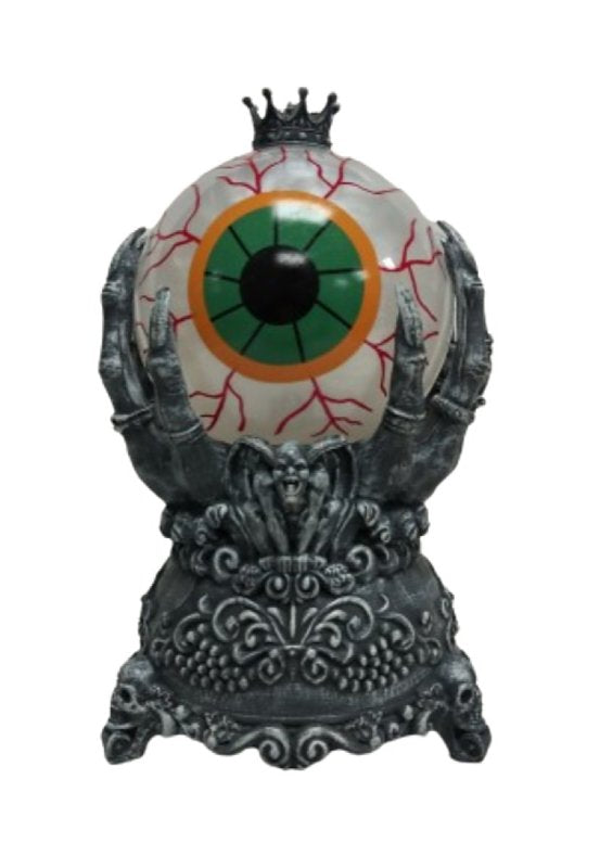 SANTAS FOREST Santas Forest 21948 Ghost Hand Holding Eyeball Water Globe, 5 in H, Glass/Plastic, Black, Internal Light, Indoor