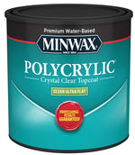 MINWAX Minwax Polycrylic 211114444 Polyurethane, Ultra Flat, Liquid, Clear, 0.5 pt PAINT MINWAX