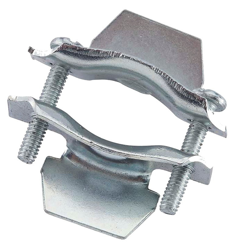 HALEX Halex 26510 Clamp Connector, 3/8 in, Steel, Electro-Plated Zinc, Snap-In, 5/BAG