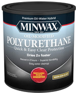 MINWAX Minwax 630200444 Polyurethane, Semi-Gloss, Liquid, Clear, 1 qt, Can PAINT MINWAX