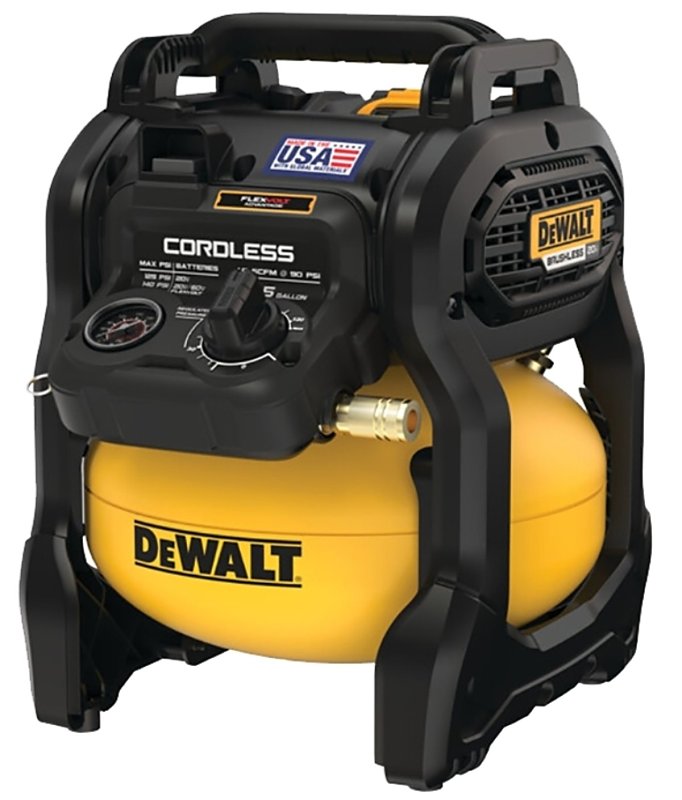DEWALT DEWALT DCC2520T1 Air Compressor Kit, Battery Included, 2.5 gal Tank, 0.4 hp, 20 V, 140 psi Pressure, 1-Stage