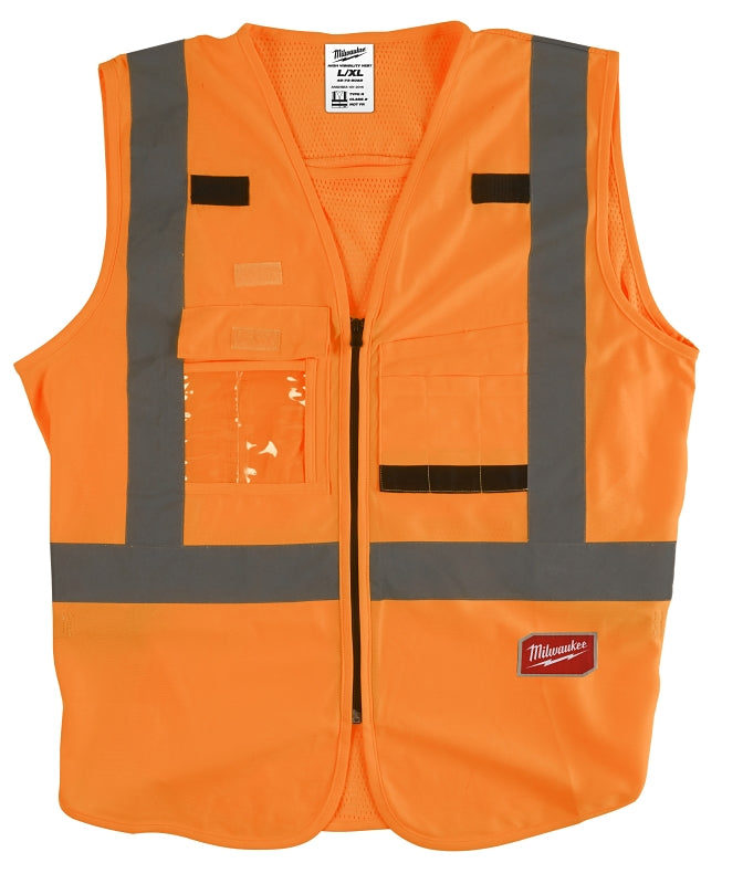 MILWAUKEE Milwaukee 48-73-5033 Safety Vest, 2XL, 3XL, Unisex, Fits to Chest Size: 46 to 50 in, Polyester, High-Visibility Orange CLOTHING, FOOTWEAR & SAFETY GEAR MILWAUKEE