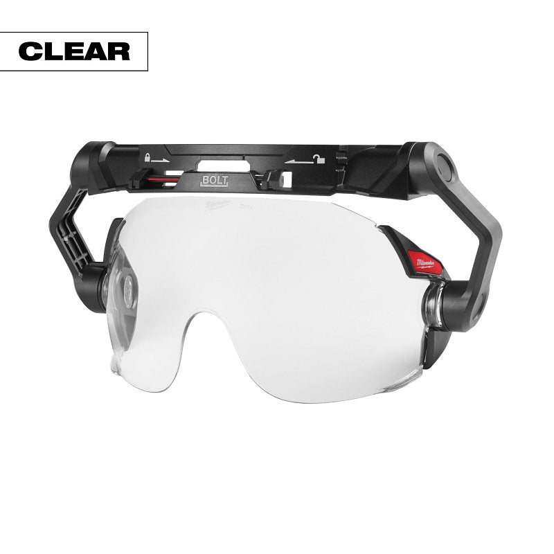 MILWAUKEE Milwaukee BOLT Series 48-73-1410 Dual Coat Lens Eye Visor, Clear Lens, Black Frame, Anti-Scratch Lens, Polycarbonate CLOTHING, FOOTWEAR & SAFETY GEAR MILWAUKEE
