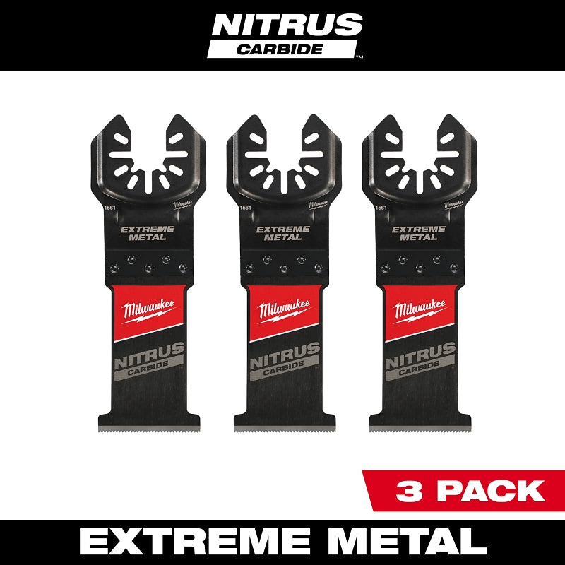 MILWAUKEE Milwaukee NITRUS CARBIDE Series 49-25-1563 Oscillating Multi-Tool Blade, Carbide, 1-3/8 in D Cutting, 3/PK TOOLS MILWAUKEE