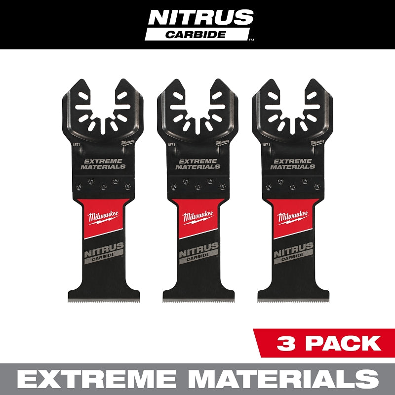 MILWAUKEE Milwaukee NITRUS CARBIDE Series 49-25-1573 Oscillating Multi-Tool Blade, 1-3/8 in D Cutting, Carbide, 3/PK TOOLS MILWAUKEE