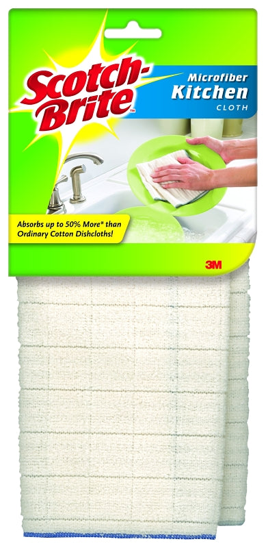 SCOTCH-BRITE Scotch-Brite 9032-2 Kitchen Utility Cloth, 11-1/2 in L, 12-1/2 in W, Microfiber, White AUTOMOTIVE SCOTCH-BRITE