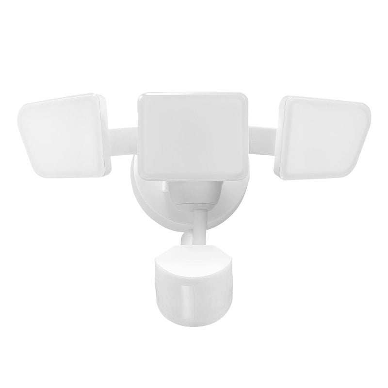 GLOBE ELECTRIC globe 17000206 Security Flood Light, LED Lamp, Bright White, 3200 Lumens, 4000 K Color Temp, White Fixture