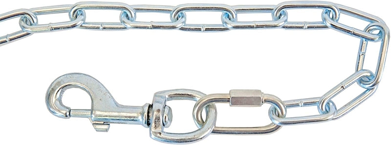 BARON Baron 12302 Dog Tie Out Chain, Double Loop, Swivel Snap End, 15 ft L Belt/Cable, Silver HARDWARE & FARM SUPPLIES BARON