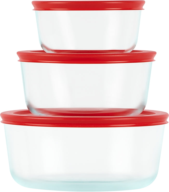 PYREX Pyrex 1075458 Food Container Set, Glass, Clear