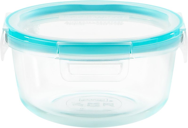 SNAPWARE Snapware 1109306 Food Container, 4 Cups Capacity, Glass, 6-1/2 in Dia, 3-1/4 in H
