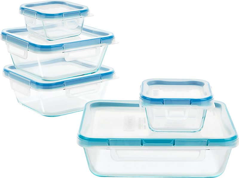 FOODSERVICES BRAND GRP, Snapware 1109331 10-Piece Food Container Set, Glass