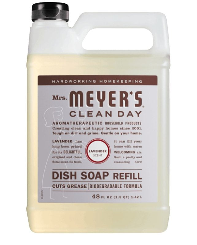 MRS. MEYERS Mrs. Meyer's Clean Day 11180 Dish Soap Refill, 48 fl-oz, Liquid, Lavender CLEANING & JANITORIAL SUPPLIES MRS. MEYERS