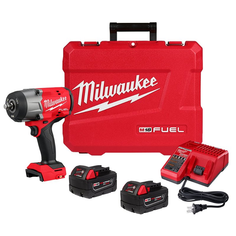 MILWAUKEE Milwaukee M18 2967-22 Series High-Torque Impact Wrench with Friction Ring Kit, Battery Included, 18 V, 1/2 in Drive