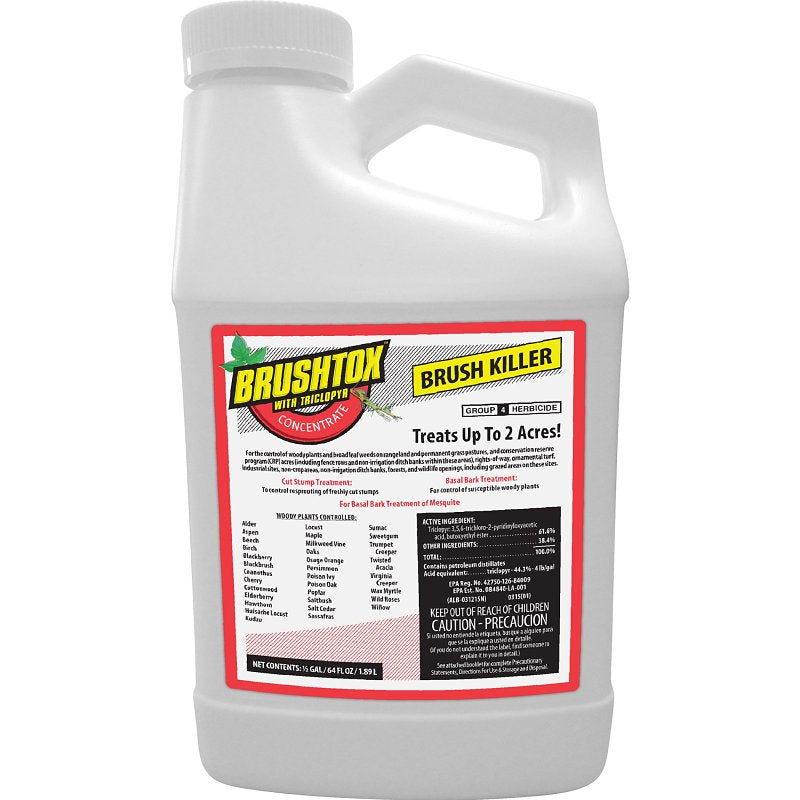 RAGAN AND MASSEY Brushtox 75261 Concentrated Brush Killer, Liquid, Light Yellow, 64 oz LAWN & GARDEN RAGAN AND MASSEY