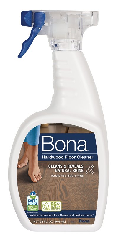 BONA Bona WM700051171 Hardwood Floor Cleaner, 32 oz, Liquid, Mild, Light Blue