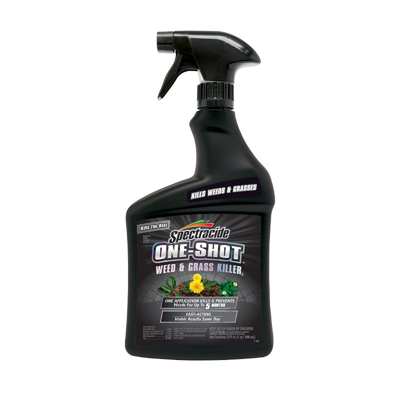 SPECTRACIDE Spectracide ONE-SHOT HG-67184 Weed and Grass Killer, Liquid, Clear/Pale Yellow, 32 fl-oz Bottle LAWN & GARDEN SPECTRACIDE
