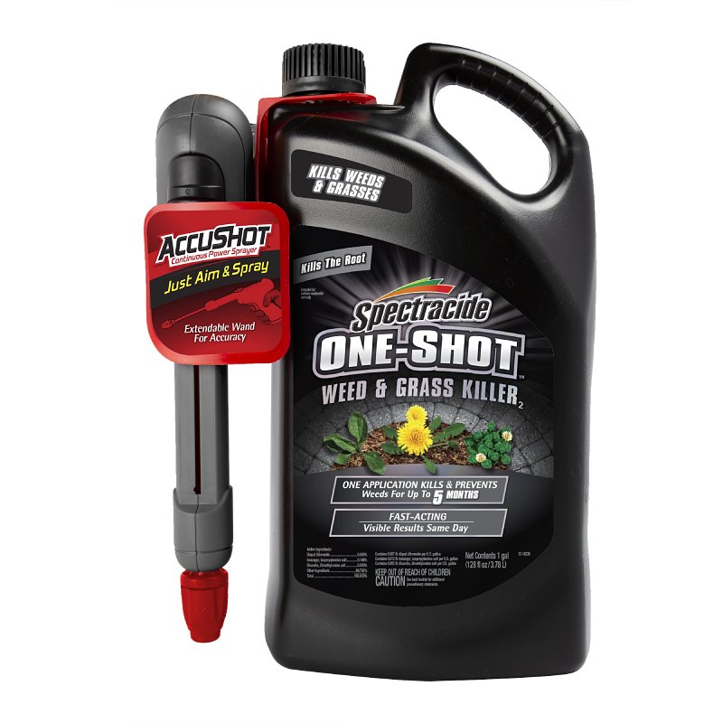 SPECTRACIDE Spectracide ONE-SHOT HG-97186 Weed and Grass Killer, Liquid, Clear/Pale Yellow, 1 gal Bottle LAWN & GARDEN SPECTRACIDE