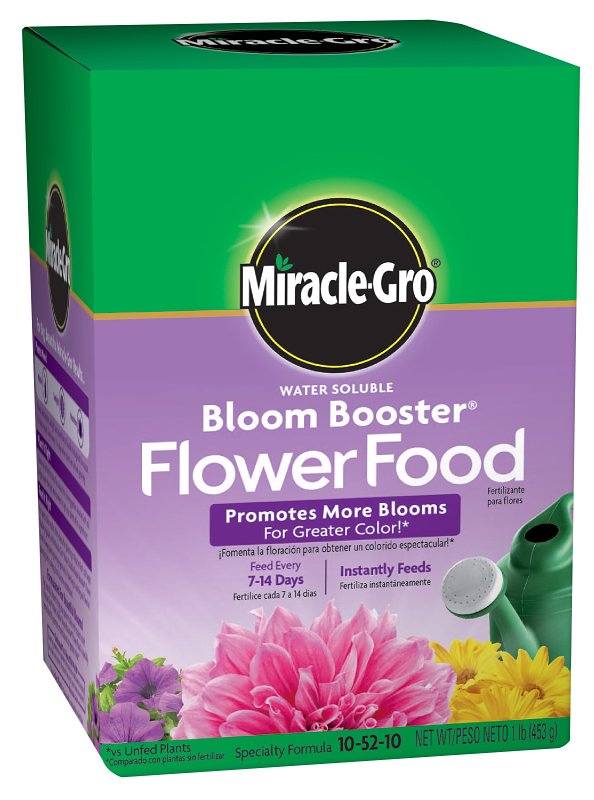 MIRACLE-GRO Miracle-Gro Bloom Booster 136001 Flower Food, 1 lb, Solid, 10-52-10 N-P-K Ratio LAWN & GARDEN MIRACLE-GRO