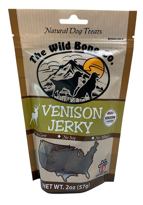 THE WILD BONE CO The Wild Bone Co 1910 Dog Treat, All, Jerky, Venison, 2 oz PET & WILDLIFE SUPPLIES THE WILD BONE CO