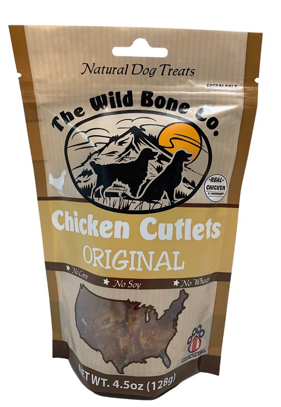 THE WILD BONE CO The Wild Bone Co 3467 Cutlet Dog Treat, Chicken, 4.5 oz