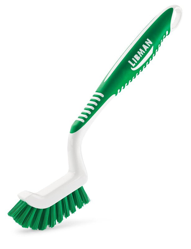 THE LIBMAN COMPANY Libman 18 Tile and Grout Brush, 7/8 in L Trim, Pet, 3-1/2 in W Brush, 9.88 in OAL, Green/White CLEANING & JANITORIAL SUPPLIES THE LIBMAN COMPANY