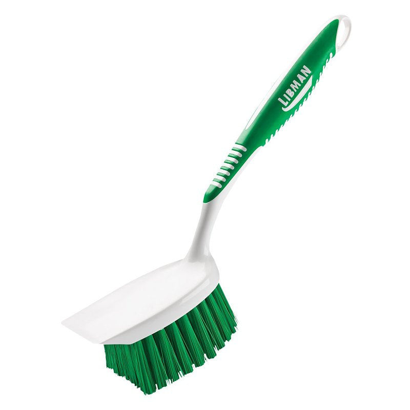 THE LIBMAN COMPANY Libman 54 Heavy-Duty Scrub Brush, 1-1/2 in L Trim, PET, Green, 3-1/2 in W Brush, 11.13 in OAL, White CLEANING & JANITORIAL SUPPLIES THE LIBMAN COMPANY