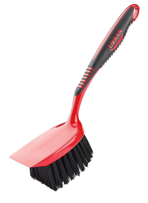 THE LIBMAN COMPANY Libman 524 Short Handle Utility Brush, 1-1/2 in L Trim, Pet, 3-1/2 in W Brush, 14-1/4 in OAL, Red CLEANING & JANITORIAL SUPPLIES THE LIBMAN COMPANY
