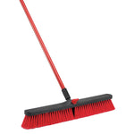 THE LIBMAN COMPANY Libman 805 Push Broom, 24 in Sweep Face, 3 in L Trim, Pet Bristle, 64 in L, Steel Handle