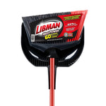 THE LIBMAN COMPANY Libman 905 Angle Broom with Dustpan, 5-1/2 in L Trim, Recycled PET Bristle, Black/Red Bristle, Powder-Coated Steel