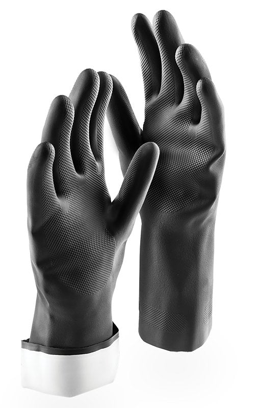 THE LIBMAN COMPANY Libman 1244 Industrial Grade Reusable Gloves, L, Rubber, Black