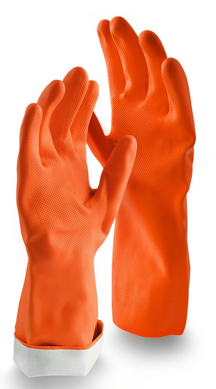 THE LIBMAN COMPANY Libman 1324 Premium Reusable Gloves, M, 13 in L, Latex, Orange