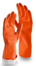 THE LIBMAN COMPANY Libman 1325 Premium Reusable Gloves, L, 13 in L, Latex, Orange
