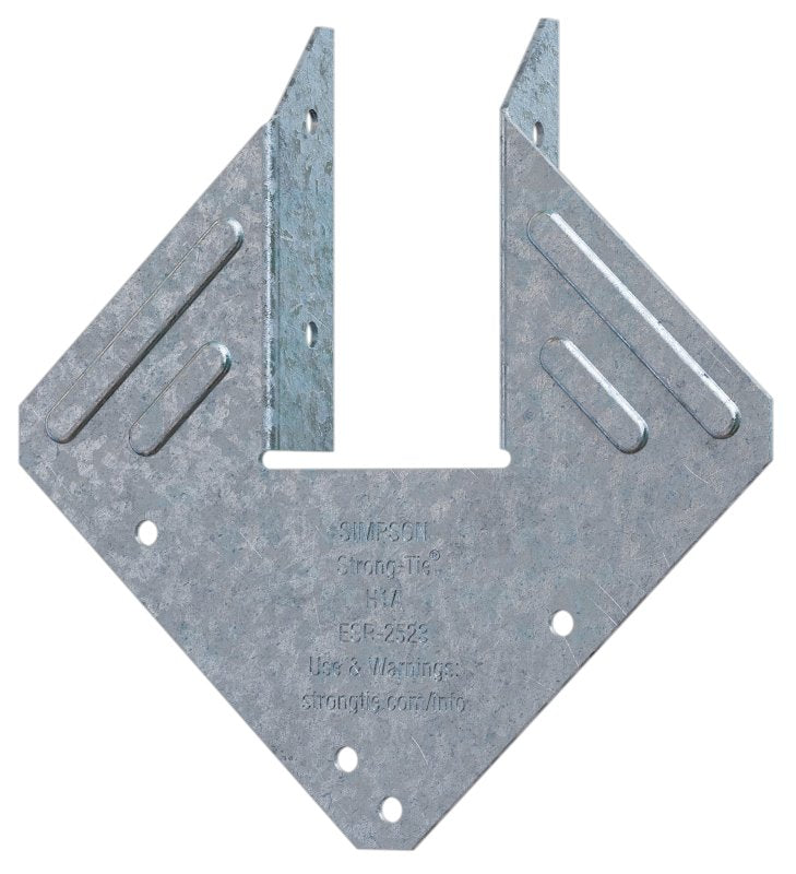 SIMPSON STRONG-TIE Simpson Strong-Tie H1A Hurricane Tie, 5-1/4 in L, 5-1/4 in W, Steel, Galvanized