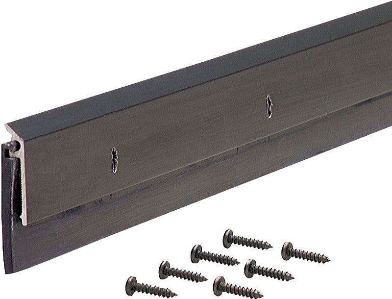 M-D M-D 69609 Door Sweep, 48 in L, 1-1/4 in W, Aluminum Flange, EPDM Rubber Insert, ADA Compliant